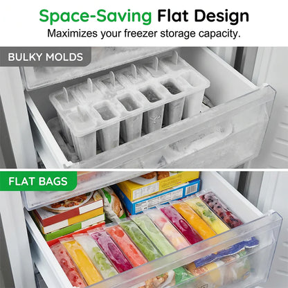 ⌛Limited-Time Offer-DIY Zip-Seal Ice Pop Bags for Healthy Homemade Treats