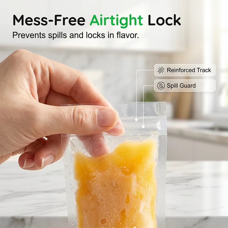 ⌛Limited-Time Offer-DIY Zip-Seal Ice Pop Bags for Healthy Homemade Treats