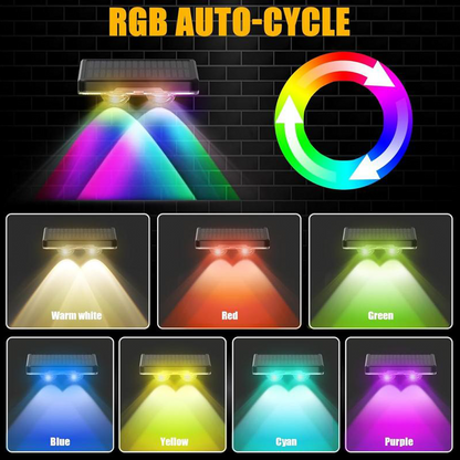 ⌛Last-Day Sale-Solar Outdoor Wall Light – 3 Color & Rainbow