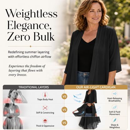 Women's Lightweight Open Front Chiffon Cardigan