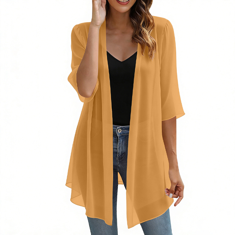 Women's Lightweight Open Front Chiffon Cardigan