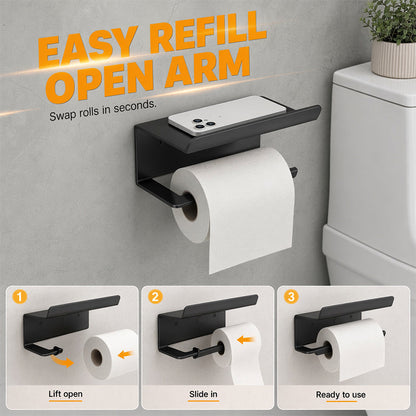 ⌛Limited-Time Offer-No Drill Carbon Steel Toilet Paper Holder