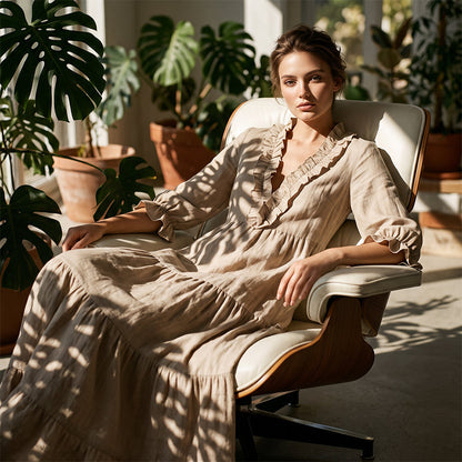 ⏳Time-Limited Special⏰Women Ruffle V-Neck Tiered Maxi Dress – Summer Long Dress ⏰