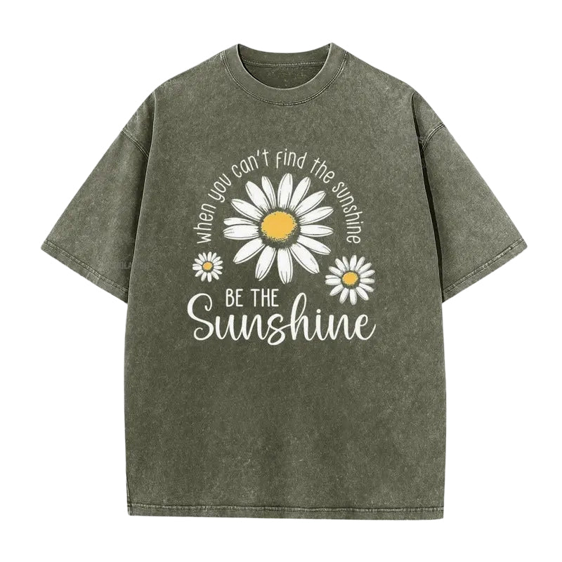 ⏳Limited-time 50% off⏰Vintage Washed Daisy Print Loose Fit T-Shirt🌼👚