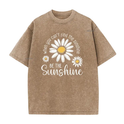 ⏳Limited-time 50% off⏰Vintage Washed Daisy Print Loose Fit T-Shirt🌼👚