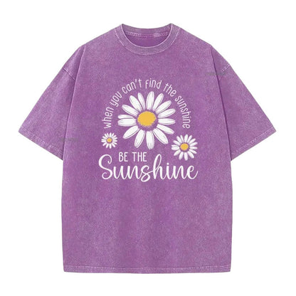 ⏳Limited-time 50% off⏰Vintage Washed Daisy Print Loose Fit T-Shirt🌼👚