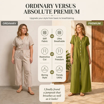 🌿50% Off on the Last Day-Women's Casual Short Sleeve Wide-Leg Jumpsuit