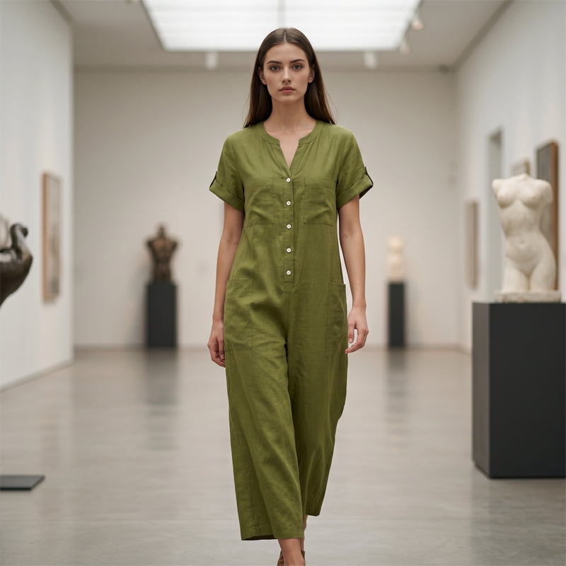 🌿50% Off on the Last Day-Women's Casual Short Sleeve Wide-Leg Jumpsuit