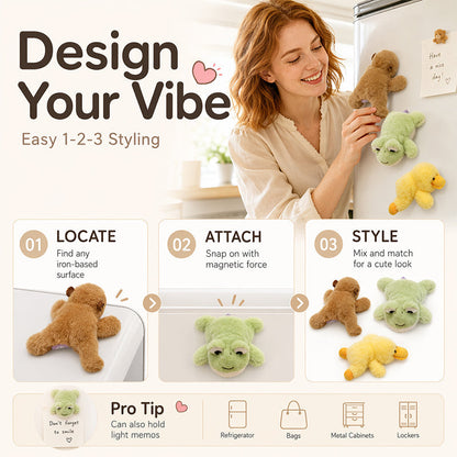 🧸 57% OFF NOW! 🧲 Lovely Plushie Fridge Magnet Doll – Premium Mink Velvet, Hidden Magnet, Perfect for Fridge, Laptop & Bags ✨