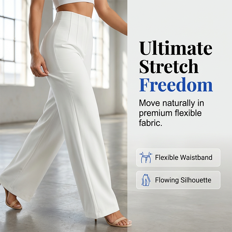 🌿 Ladies' Solid Wide Leg Trousers — Loose Fit | Side Pockets | Versatile Neutral Colours