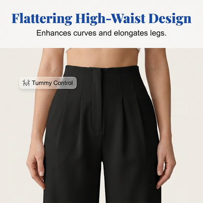 🌿 Ladies' Solid Wide Leg Trousers — Loose Fit | Side Pockets | Versatile Neutral Colours