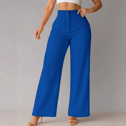 🌿 Ladies' Solid Wide Leg Trousers — Loose Fit | Side Pockets | Versatile Neutral Colours