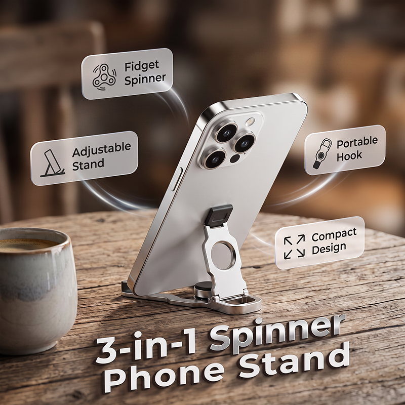 ⌛Limited-Time Offer-3-IN-1 SPINNER PHONE STAND