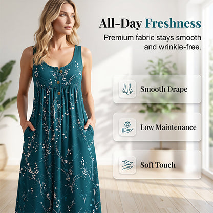 👗🌸✨ 50% OFF! Sleeveless Maxi Dress – Versatile, chic, easy to wear.