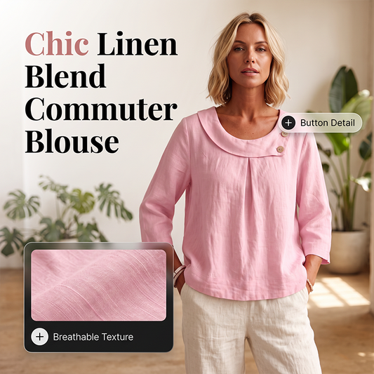 New Arrival✨🌸 Breathable Cotton-Linen Top with Decorative Buttons