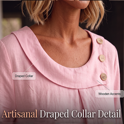 New Arrival✨🌸 Breathable Cotton-Linen Top with Decorative Buttons
