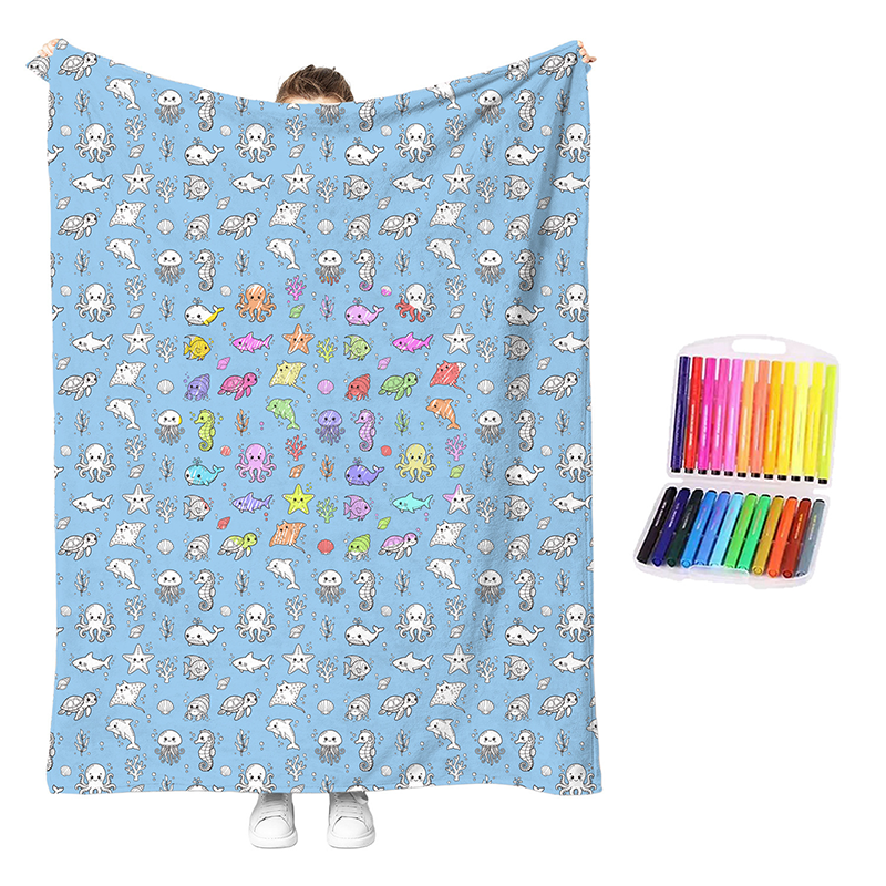 Creative Cozy Coloring Blanket Kit