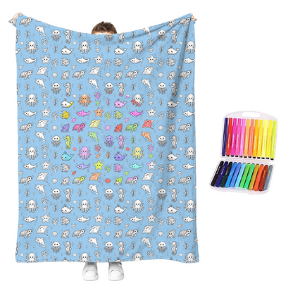 Creative Cozy Coloring Blanket Kit