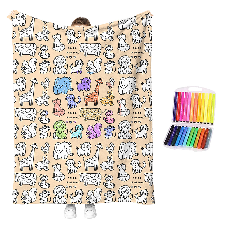Creative Cozy Coloring Blanket Kit
