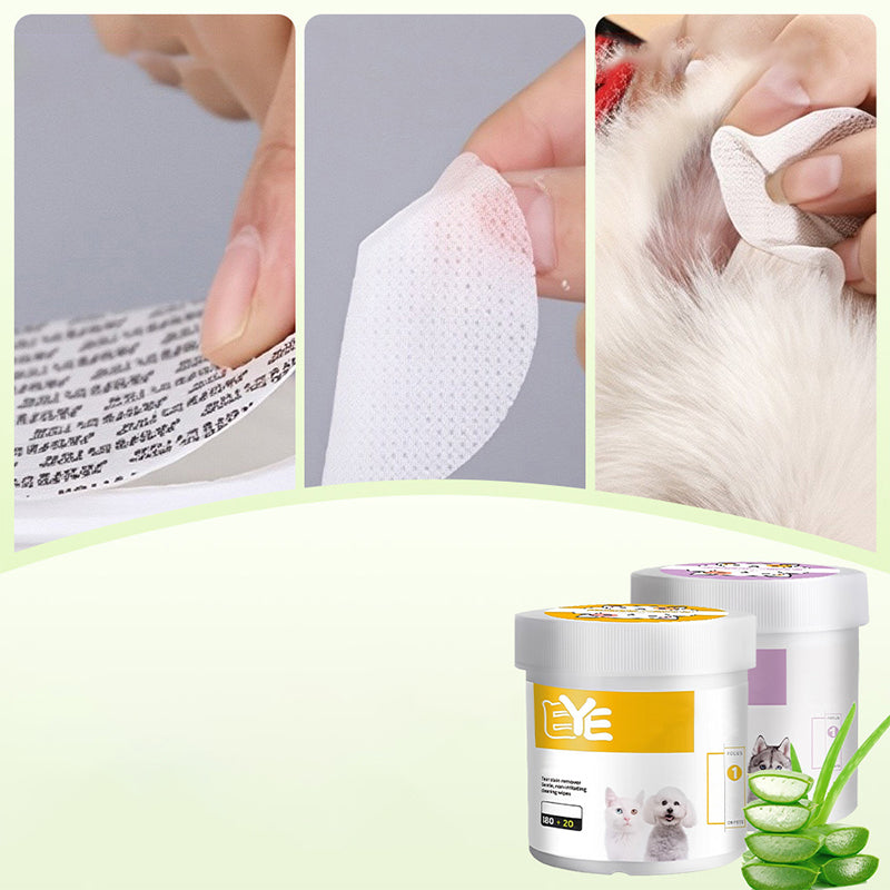 ✨️Surprise 50% Off！🐈🐕Keeping your furry friend clean matters！Natural Plant-Based Cleaning Wipes for Pet Eyes and Ears
