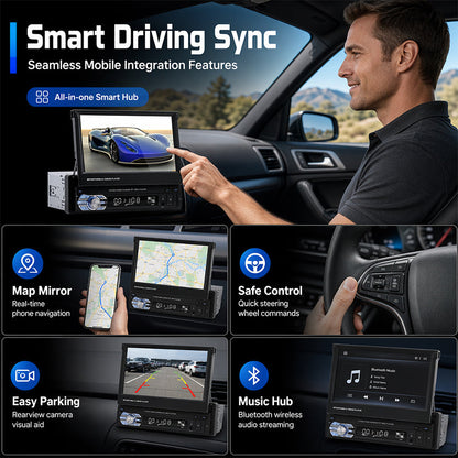 📻 Car Stereo with Touchscreen | 7-inch Touchscreen · Bluetooth Hands-Free · USB/SD/AUX · Backup Camera