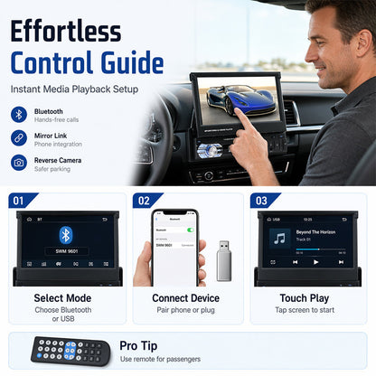 📻 Car Stereo with Touchscreen | 7-inch Touchscreen · Bluetooth Hands-Free · USB/SD/AUX · Backup Camera