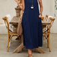 🌿Women's Sleeveless Round Neck Casual Dress Loose Fit Linen-Look Maxi Dress with Pockets