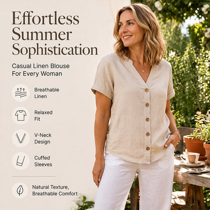 Women's Summer Casual V-Neck Top