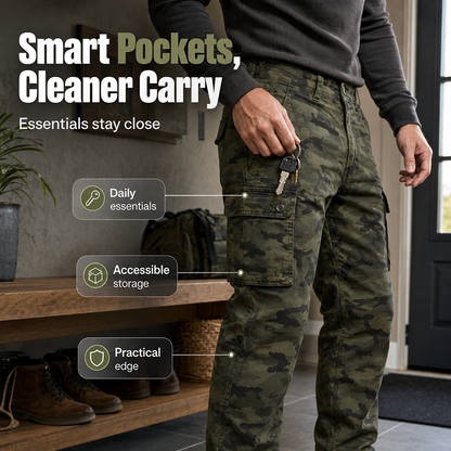 👖 More Storage, Easy Movement | Men's Straight-Leg Utility Cargo Pants