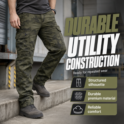 👖 More Storage, Easy Movement | Men's Straight-Leg Utility Cargo Pants
