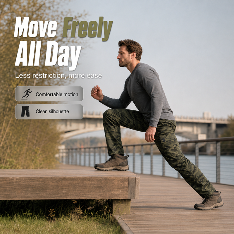 👖 More Storage, Easy Movement | Men's Straight-Leg Utility Cargo Pants