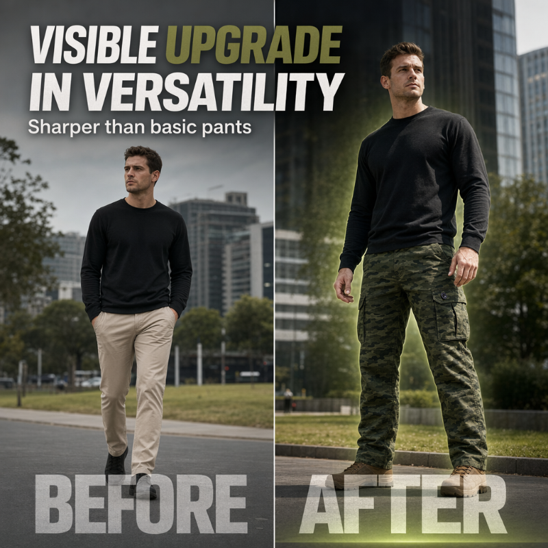 👖 More Storage, Easy Movement | Men's Straight-Leg Utility Cargo Pants