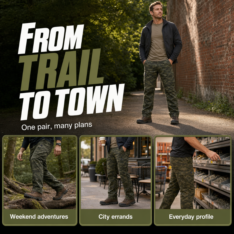 👖 More Storage, Easy Movement | Men's Straight-Leg Utility Cargo Pants