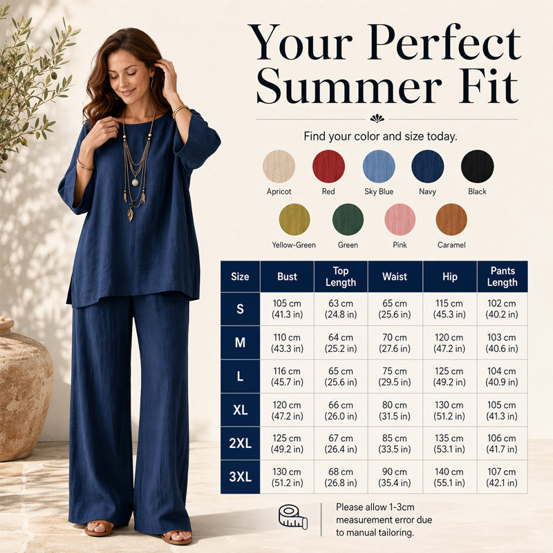New Arrivals🌿👚 Casual Linen Blend 2-Piece Set – Soft & Airy for Effortless Summer Style