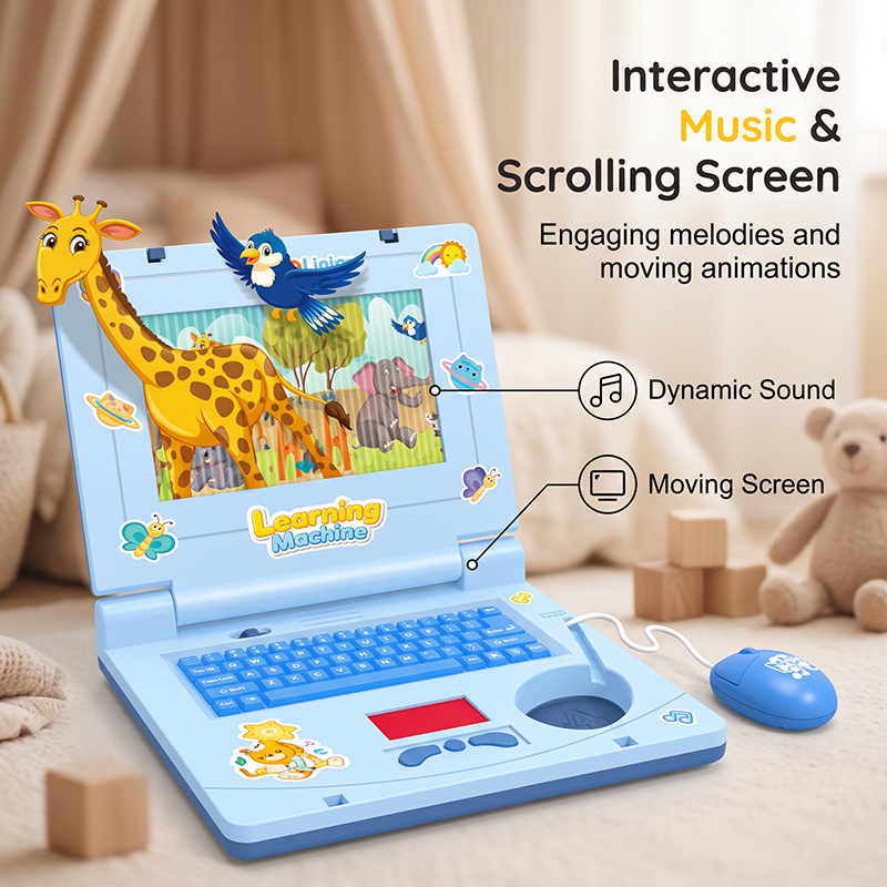 💻 50% OFF NOW! 🎁 Interactive Simulation Toy Laptop – Scrolling screen, music & tactile buttons – Boosts motor skills & hand‑eye coordination 🖥️✨