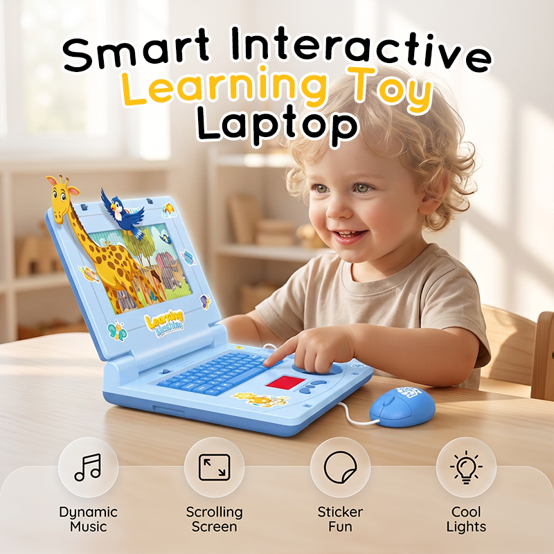 💻 50% OFF NOW! 🎁 Interactive Simulation Toy Laptop – Scrolling screen, music & tactile buttons – Boosts motor skills & hand‑eye coordination 🖥️✨