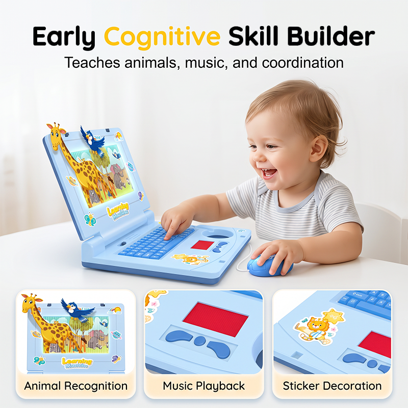 💻 50% OFF NOW! 🎁 Interactive Simulation Toy Laptop – Scrolling screen, music & tactile buttons – Boosts motor skills & hand‑eye coordination 🖥️✨