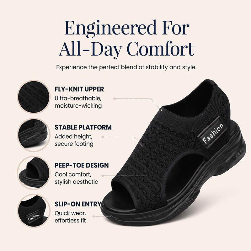 Women's Casual Knit Platform Sandals