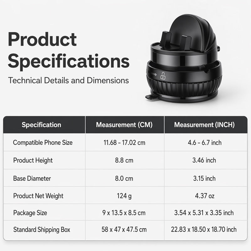 360 Rotating Dashboard Phone Mount