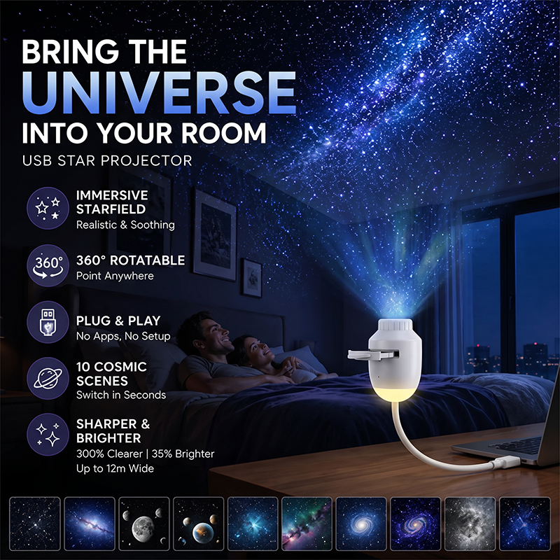 USB Star Projector Night Light
