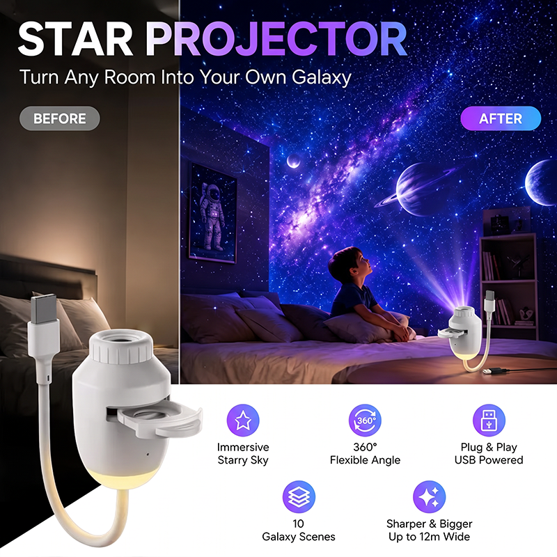 USB Star Projector Night Light