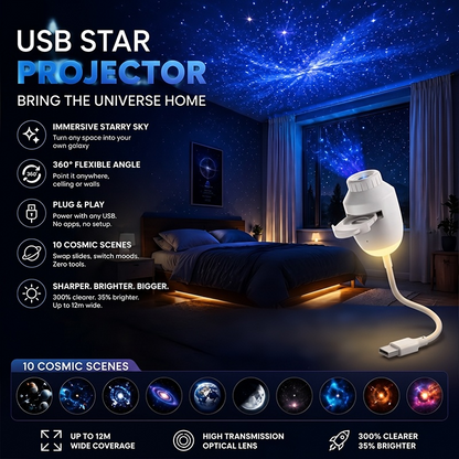 USB Star Projector Night Light