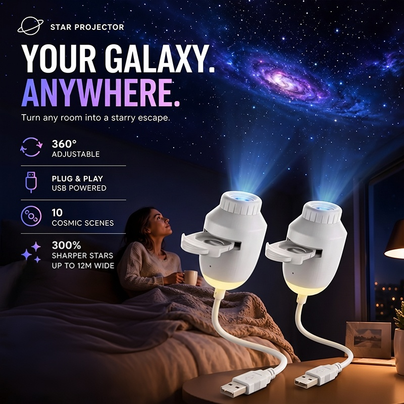 USB Star Projector Night Light