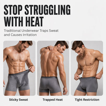 🔥 Pro-Favorite Men's Ice Cooling Ultra-Thin Boxer Briefs – Polyester – Breathable ❄️