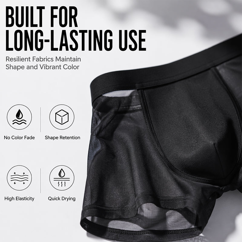 🔥 Pro-Favorite Men's Ice Cooling Ultra-Thin Boxer Briefs – Polyester – Breathable ❄️