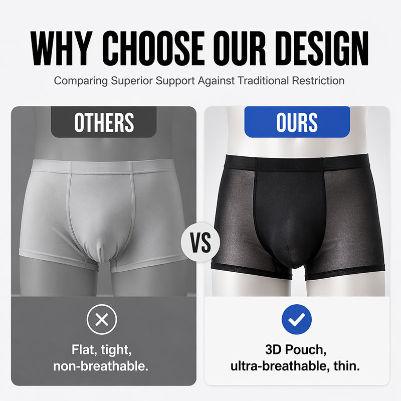 🔥 Pro-Favorite Men's Ice Cooling Ultra-Thin Boxer Briefs – Polyester – Breathable ❄️