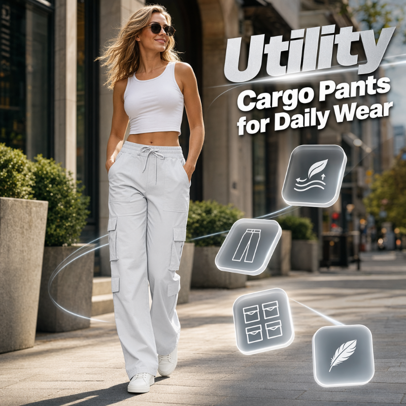 Women's Casual Multi-Pocket Elastic Waistband Cargo Pants