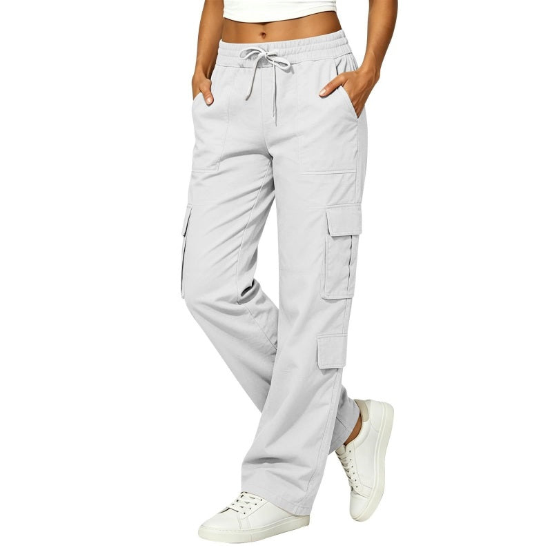 Women's Casual Multi-Pocket Elastic Waistband Cargo Pants
