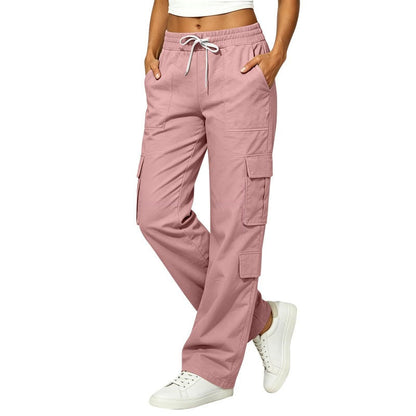 Women's Casual Multi-Pocket Elastic Waistband Cargo Pants