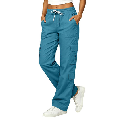 Women's Casual Multi-Pocket Elastic Waistband Cargo Pants